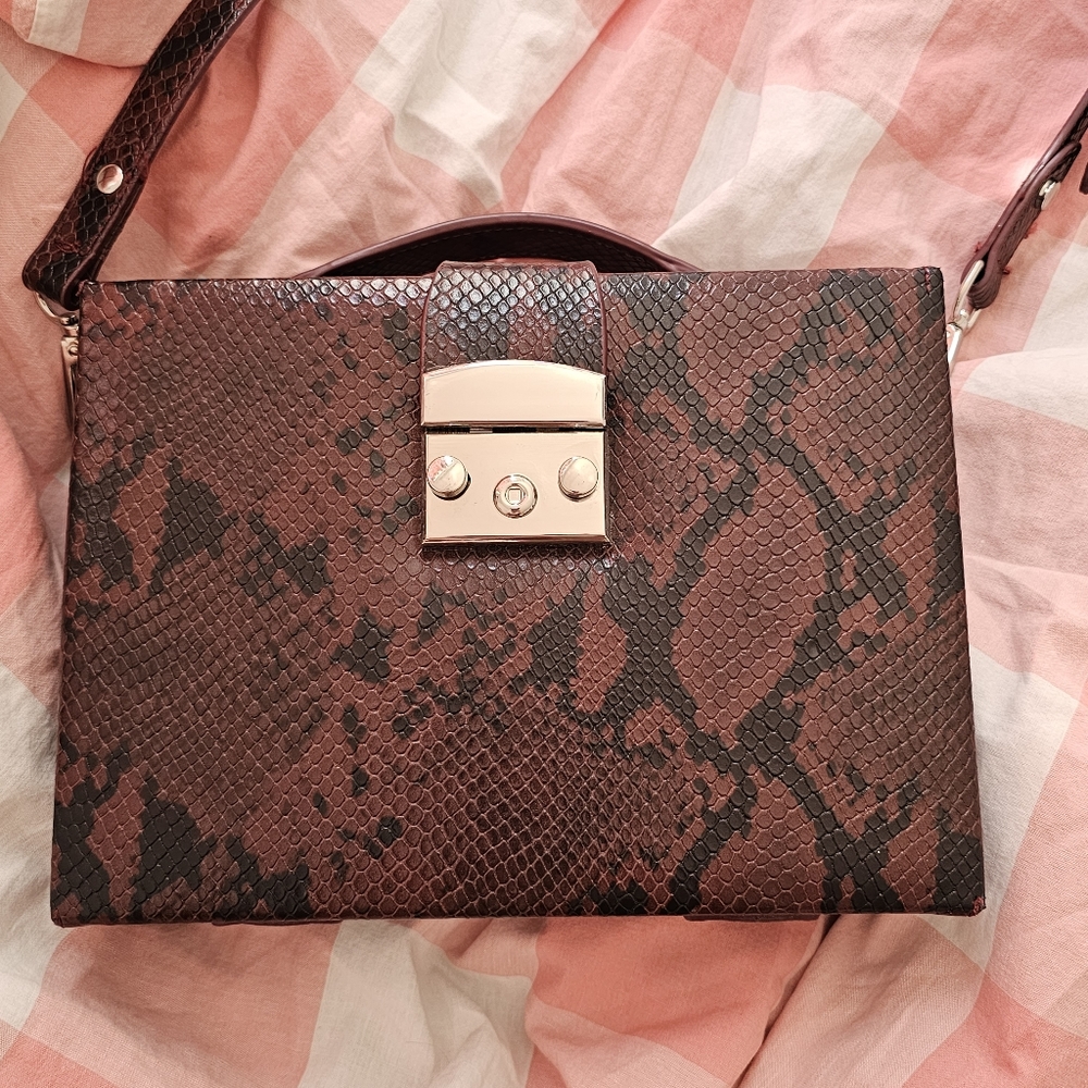 Zara Basic Shoulder Book Box Bag - image 1